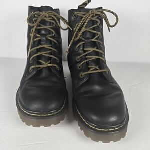 Dr. Martens Luana Black Leather Lace Up Combat Boots Women's Sz 10